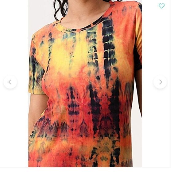 New! Trendy tie dye pattern Shorts and Shirt set Boho Yoga Zumba Jogging Biking - Picture 5 of 8